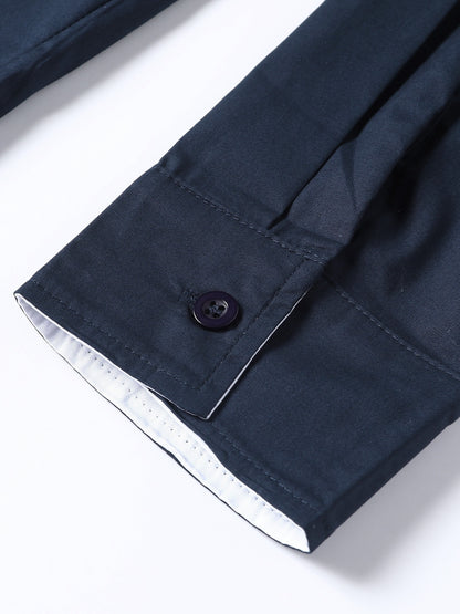 A Cool And Casual Long-sleeved Shirt In Contrasting Colors For A Teenage Man