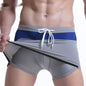 Hot Spring Lace-up Men's Boxer Casual Swimming Trunks
