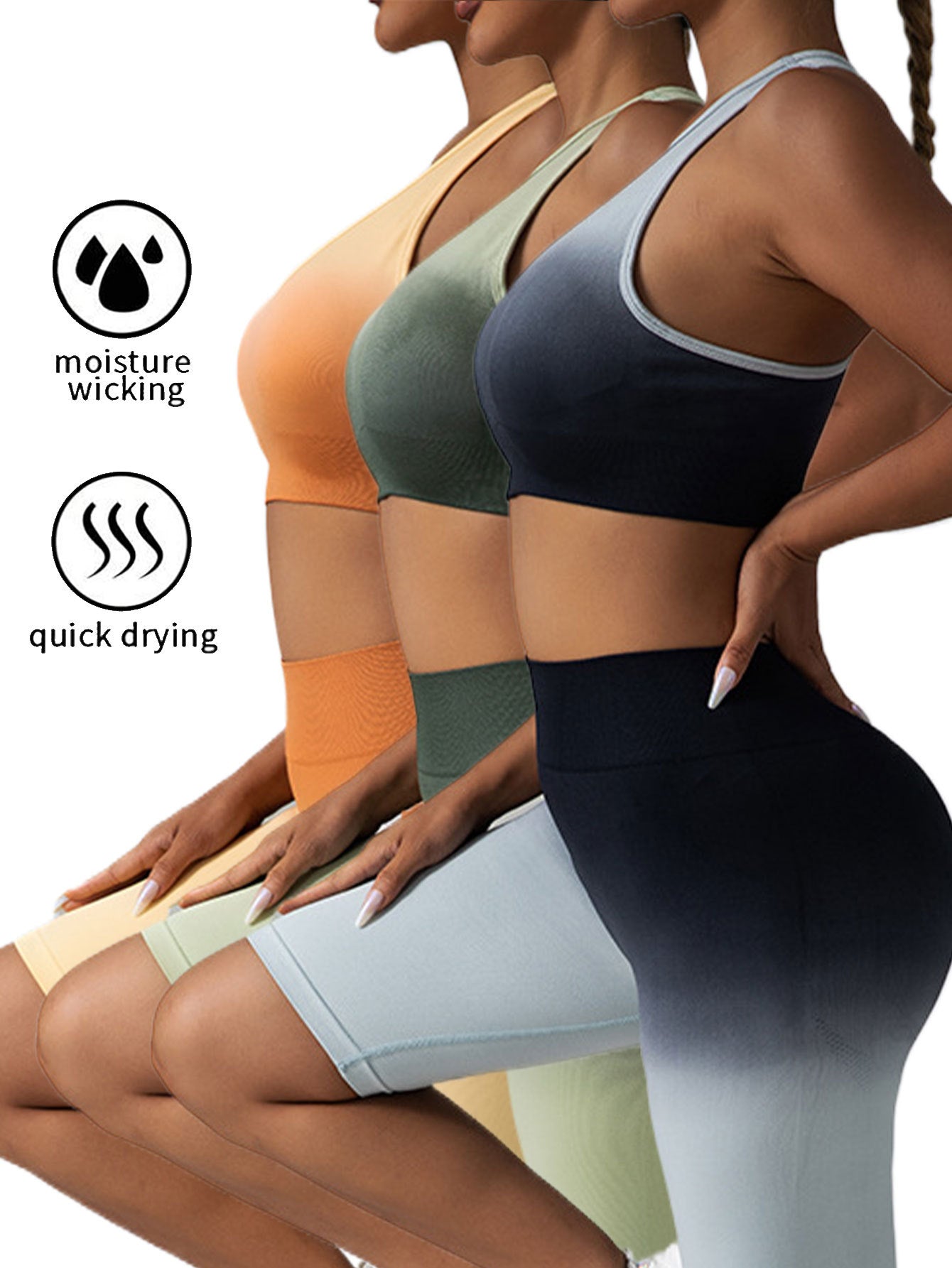 3 Pack Medium Support Sports Bra For Women Racerback Padded Workout Gym Yoga Running Bras