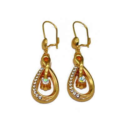 Vintage Inlaid Zircon Shining Diamond Hollowed Fashion Earrings