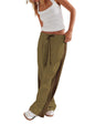 2025 Summer European And American Foreign Trade Women's Clothing New Side Striped Straight-leg Pants Women's Retro Sports Style Loose Temperament Casual Pants
