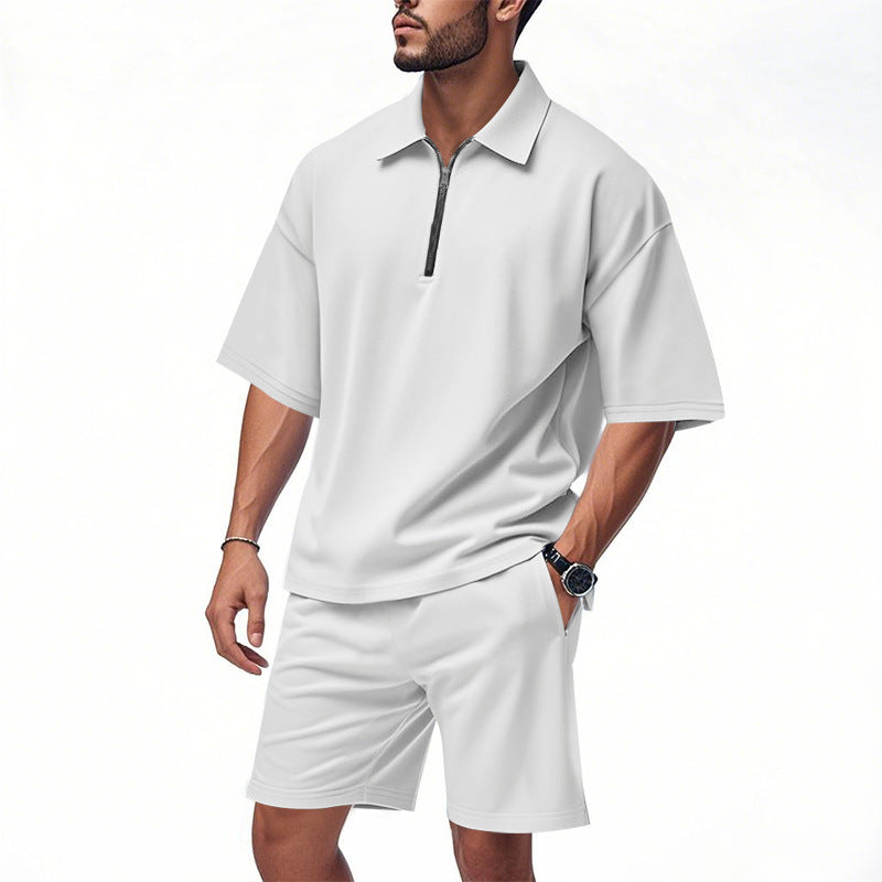 Lapel Suit Men's Summer Two-piece Set Loose