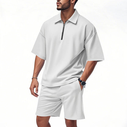 Lapel Suit Men's Summer Two-piece Set Loose