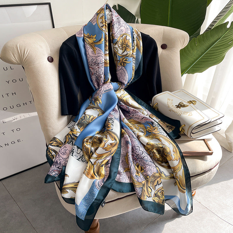 Women's Fashionable New Shawl With Silk Scarf