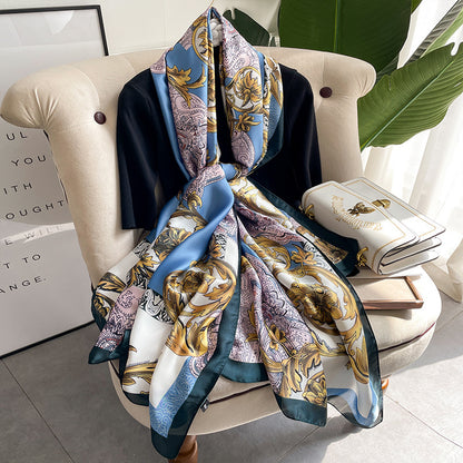 Women's Fashionable New Shawl With Silk Scarf