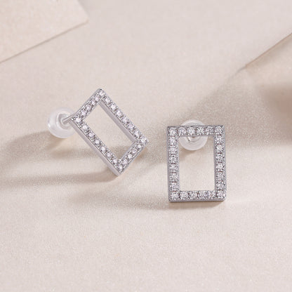 In Full Swing - Fashionable And Affordable Jewelry With Moissanite S925 Sterling Silver And Platinum-plated Stud Earrings