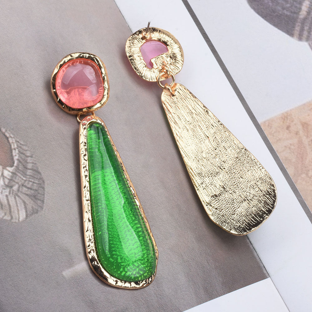 Personality Retro Long Unique Geometric Resin Earrings