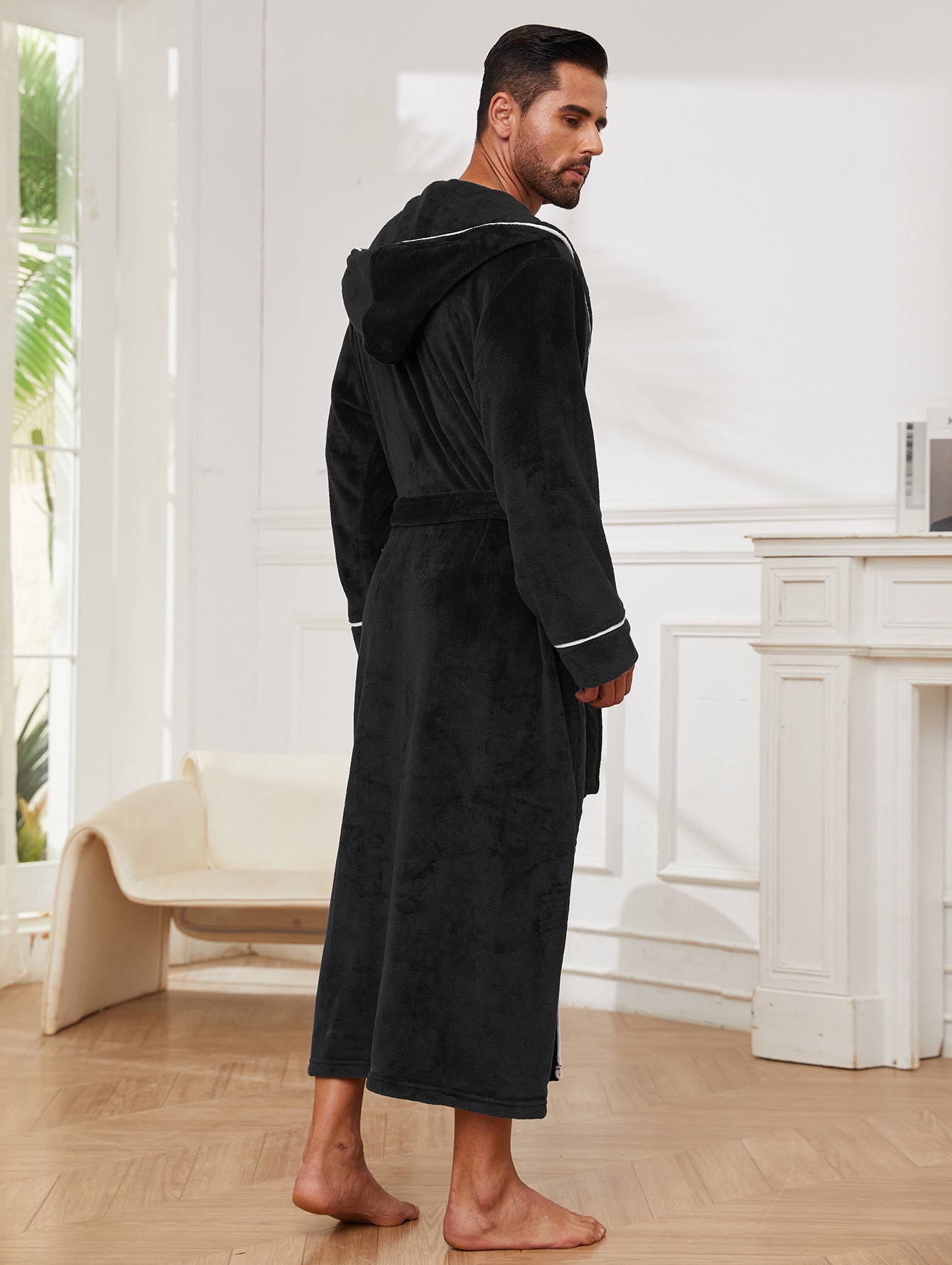 Fashion Men's Flannel Bathrobe Pajamas Women