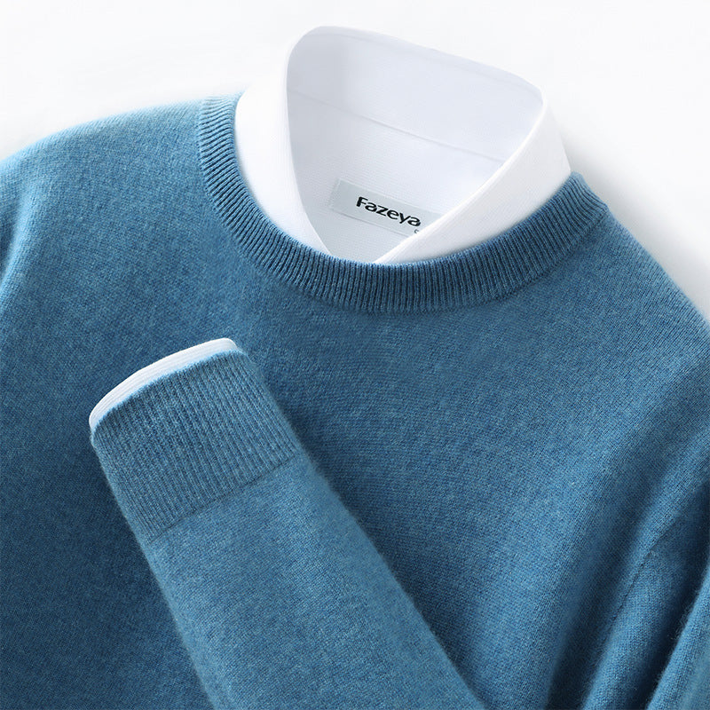 Men's Long Sleeve Pullover Business Casual Sweater Autumn And Winter Wild Thickened