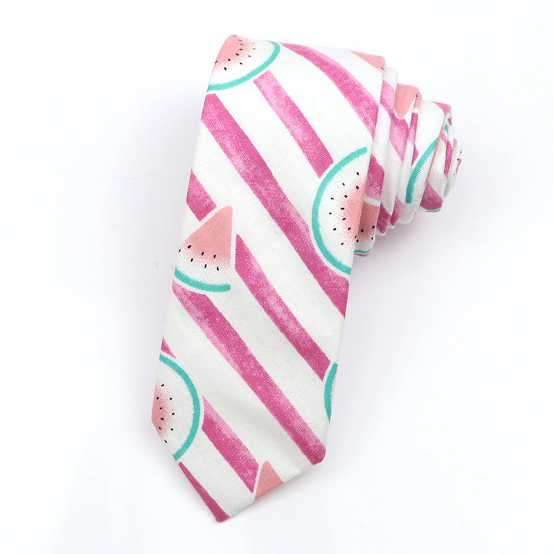 Korean Style Narrow Men's Clothing Cotton Tie