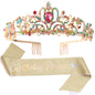 Birthday Party Crown Shoulder Strap Girl Princess Strap Suit