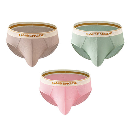 Men's Thin Breathable Sexy Briefs U Convex Big Bag Comfortable Solid Color Simple