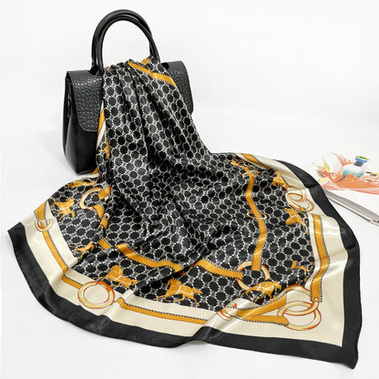 Spring And Autumn New 90cm Silk Scarf Silk Square