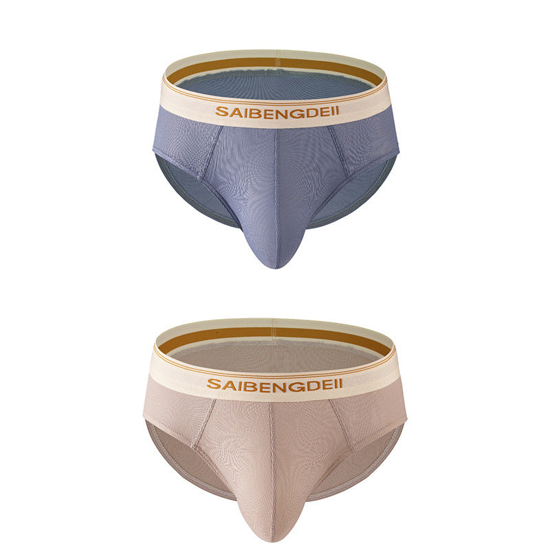 Men's Thin Breathable Sexy Briefs U Convex Big Bag Comfortable Solid Color Simple