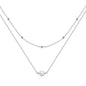 S925 Sterling Silver Temperamental Double Layer Twin Pearl Necklace For Women