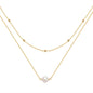 S925 Sterling Silver Temperamental Double Layer Twin Pearl Necklace For Women