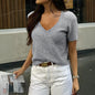 Casual Style Woolen Short-sleeved T-shirt Women's Sweater
