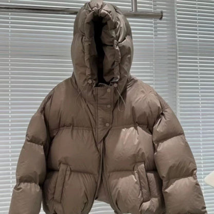 Down Cotton-padded Coat For Women Short Hood Cotton-padded Coat