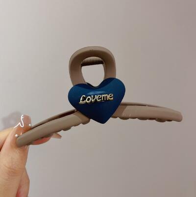 Large Frosted Texture, Simple Peach Heart Cross Wash Face And Head Hairpin