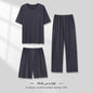 Men's Pajamas Thin Spring And Summer Modal Short-sleeved Trousers Three-piece Home Wear Suit