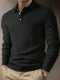 Men's Versatile Solid Color Fashion Lapel Long Sleeve Polo Shirt