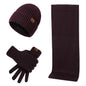Thermal Knitting Hat Scarf And Gloves Three-piece Set