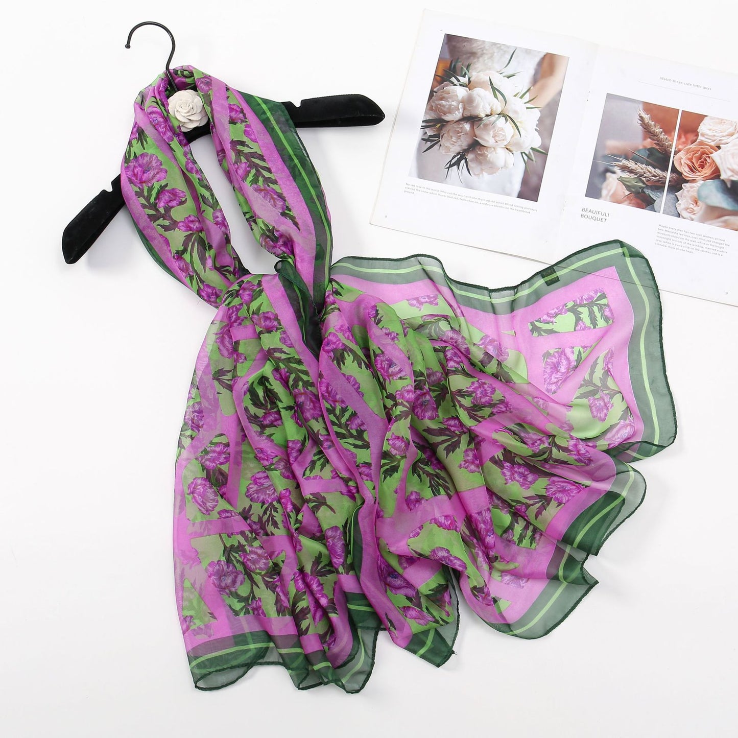 Yourou China Rose Printed Scarf