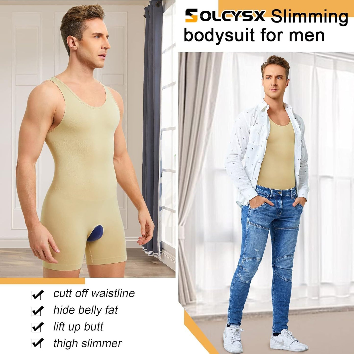 Men's Body-shaping Corsets Crotch Hollow-out Cinched Belly Contracting Inner Wear Base Body-shaping Corsets