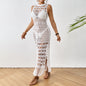 Hollow Beach Dress Vacation Style Floral Beach Dress Long Dress With Straps
