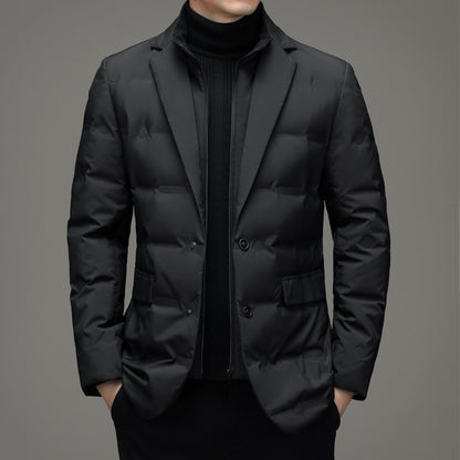 Winter Men's Cold-proof Down Jacket Coat Suit Scarf Collar