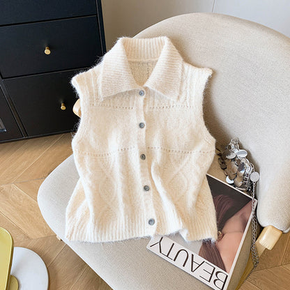 Design Sense Twist Knitted Vest Women