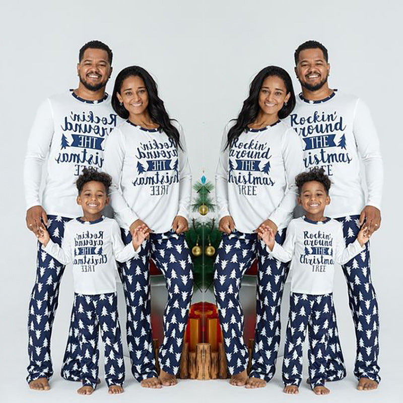 Fashion Printed Long-Sleeved Casual Parent-Child Suit