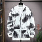 Men's Camouflage Coat Men's Zipped Stand Collar Sweater Jacket Long Sleeve Thin Coat