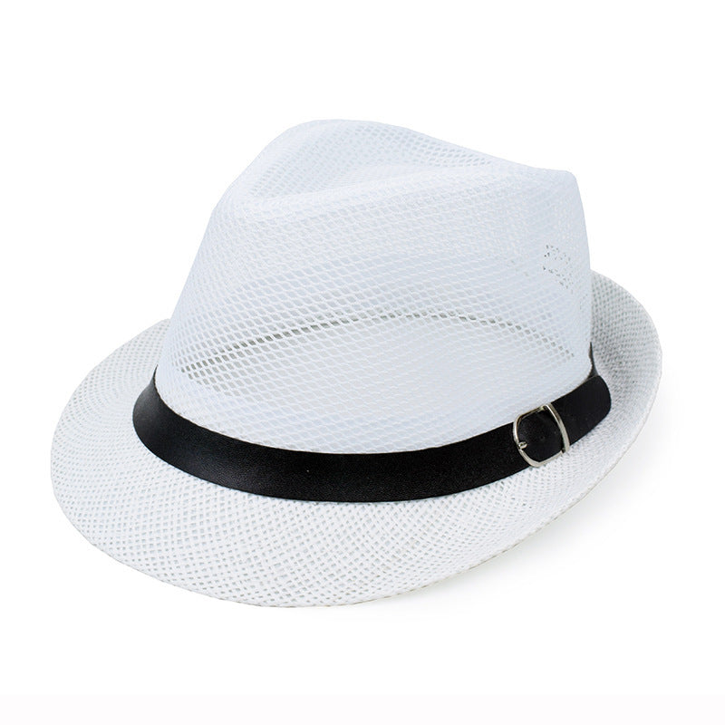 Men's Simple Color Matching Linen Sun Hat