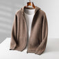 Hooded Cardigan Men's Thick Wool Jacket Loose Casual