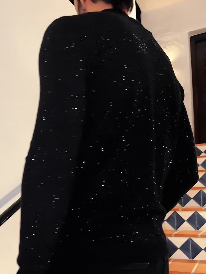 Men's Elegant Sequined Long Sleeve Top