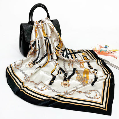 Spring And Autumn New 90cm Silk Scarf Silk Square