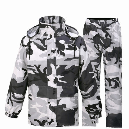 Gray Camouflage Raincoat Rain Pants Suit Men