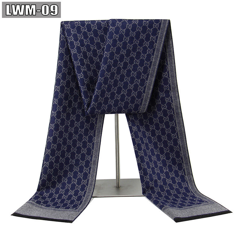Men's Scarf European And American Cashmere Autumn And Winter Business Plaid