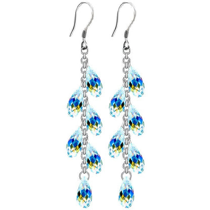 Bead Curtain Silver Needle Jewelry Crystal Earrings