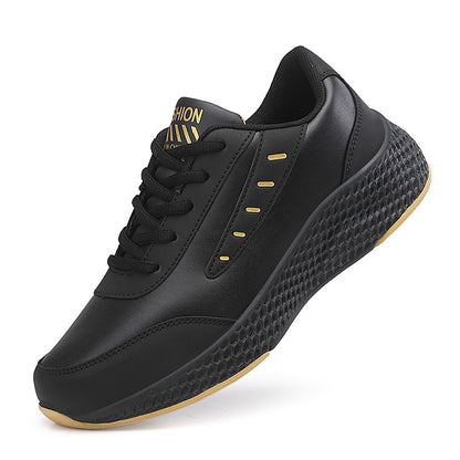 Leather Women's Shoes Casual Sneaker Round Toe Flat Heel Women's Running Shoes