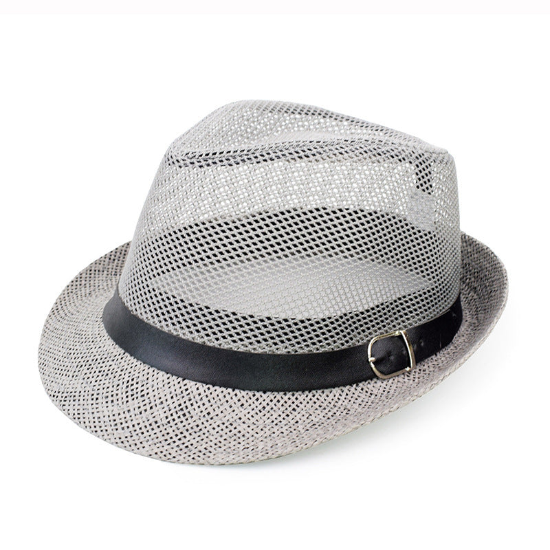 Men's Simple Color Matching Linen Sun Hat