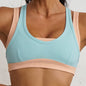 Rib Color Contrast Running Slim Fitness Suit Women Shock Absorbing Gathering Sports Bra