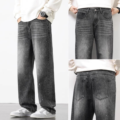 New Spring And Summer Men's Straight Loose Wide-leg Pants