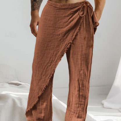 Casual Lace Up Straight-leg Trousers