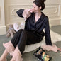 Fashion Ice Silk Pajamas Ruffled Women