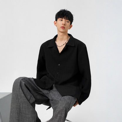 Men's Fashion Brand Jacquard Design Casual Shirt