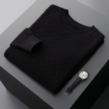 Round Neck Thickened Business Casual Cashmere Fall Winter Men Bottoming Knitted Sweater