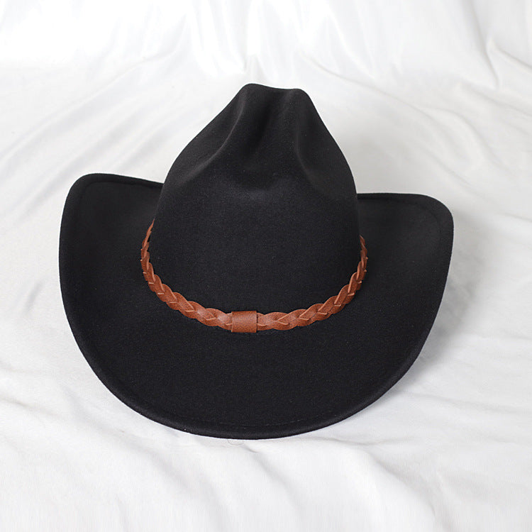 Wide Brim Western Denim Top Hat