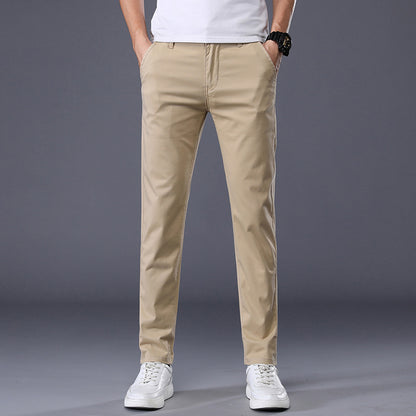 Men's Solid Color Casual Pants Korean Style Straight Trousers